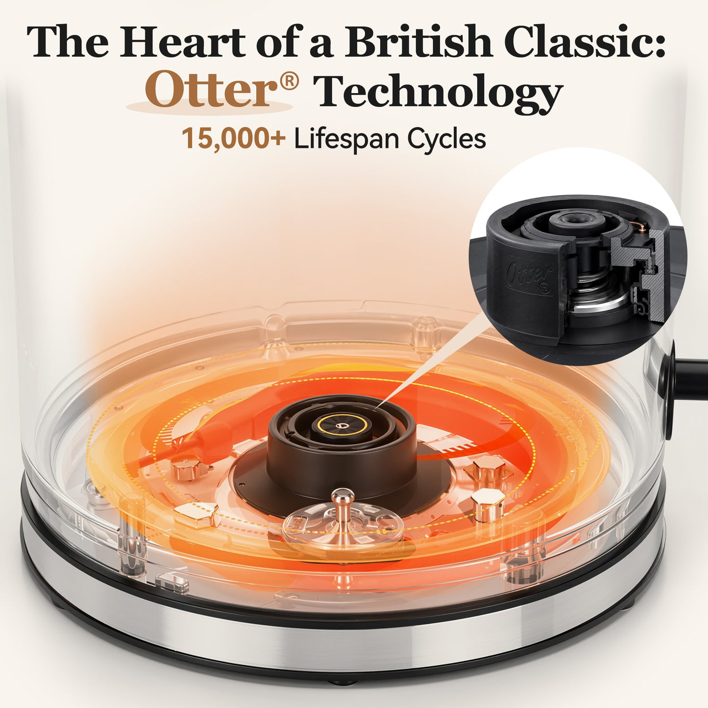 Capofaro Black Electric Kettle (UK Plug) (CK-DL1413B/UK)