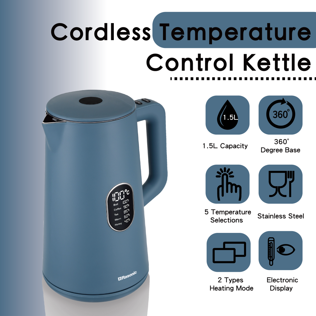 Cordless Temperature Control Kettle - RK-YKK15
