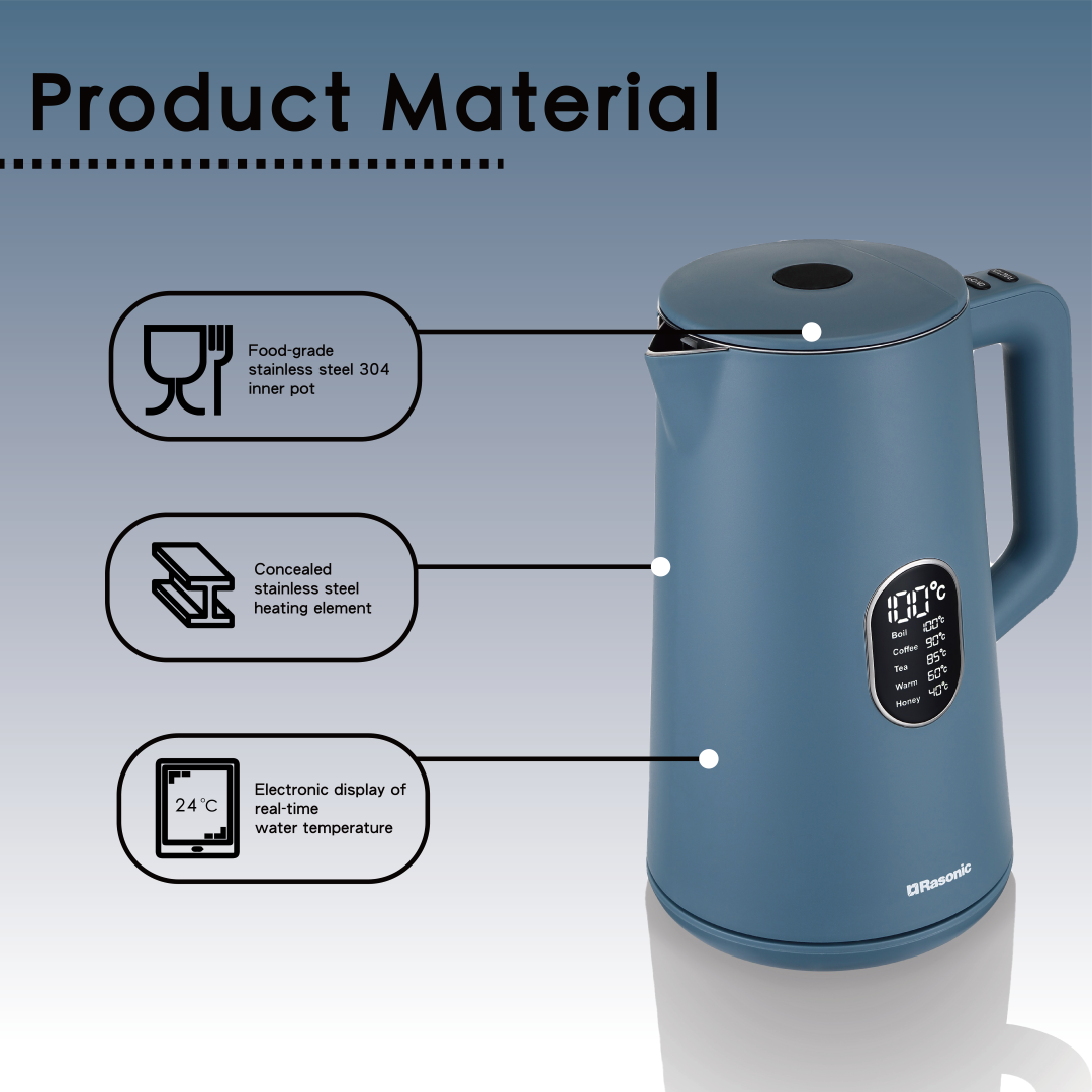 Cordless Temperature Control Kettle - RK-YKK15