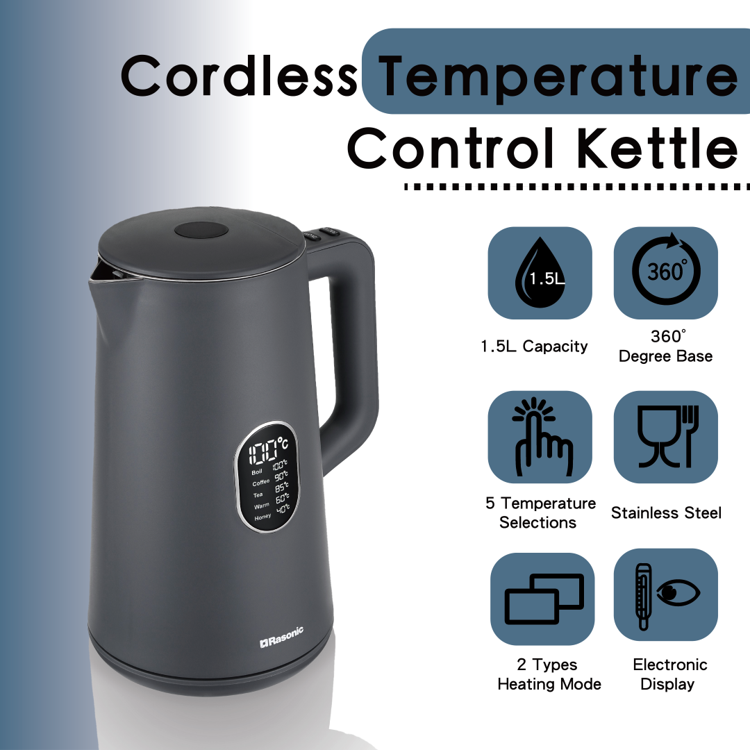 Cordless Temperature Control Kettle - RK-YKK15