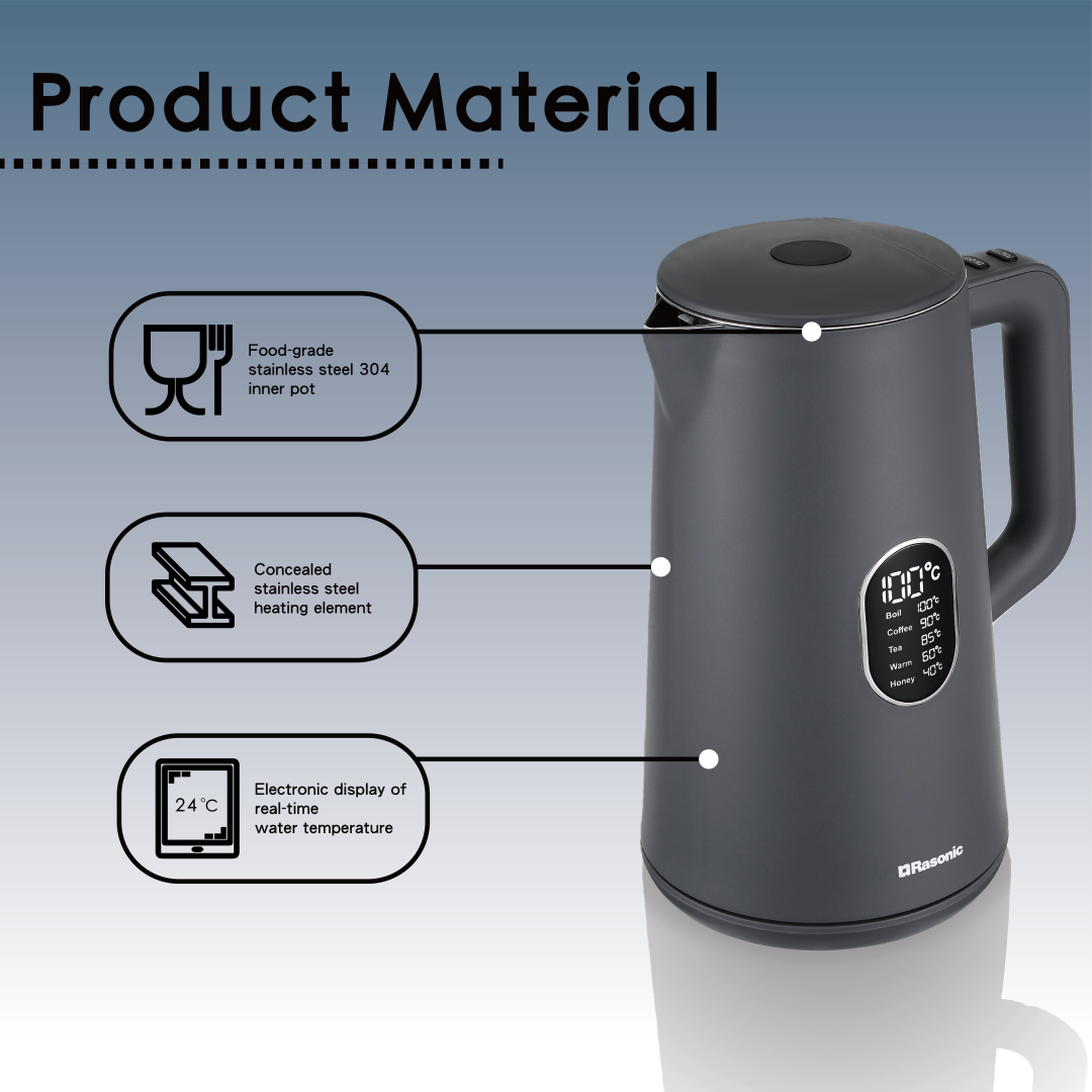 Cordless Temperature Control Kettle - RK-YKK15