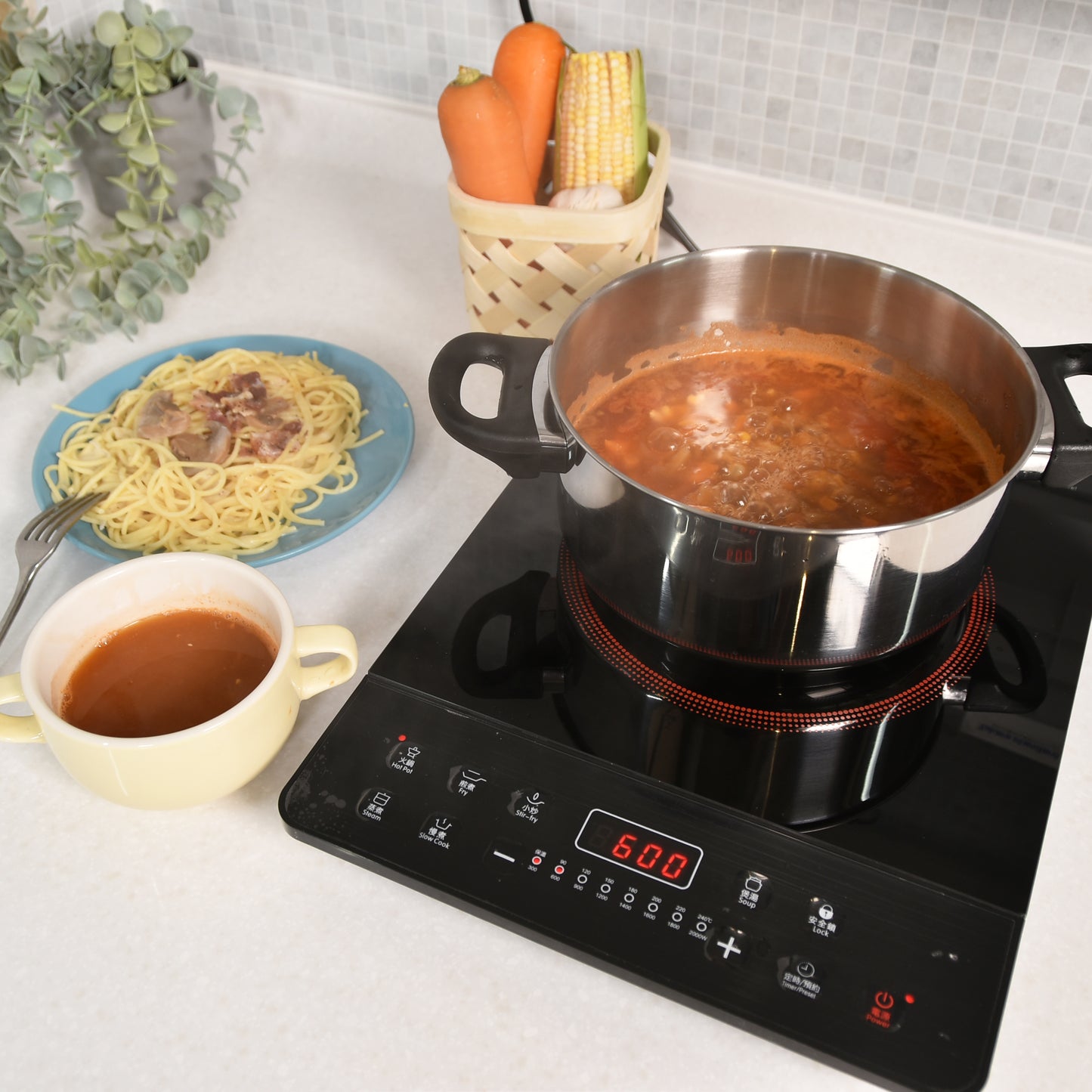 Compact Induction Cooker (13A/Button Control/6 Cooking Modes) - RIC-GB201E(UKNP)