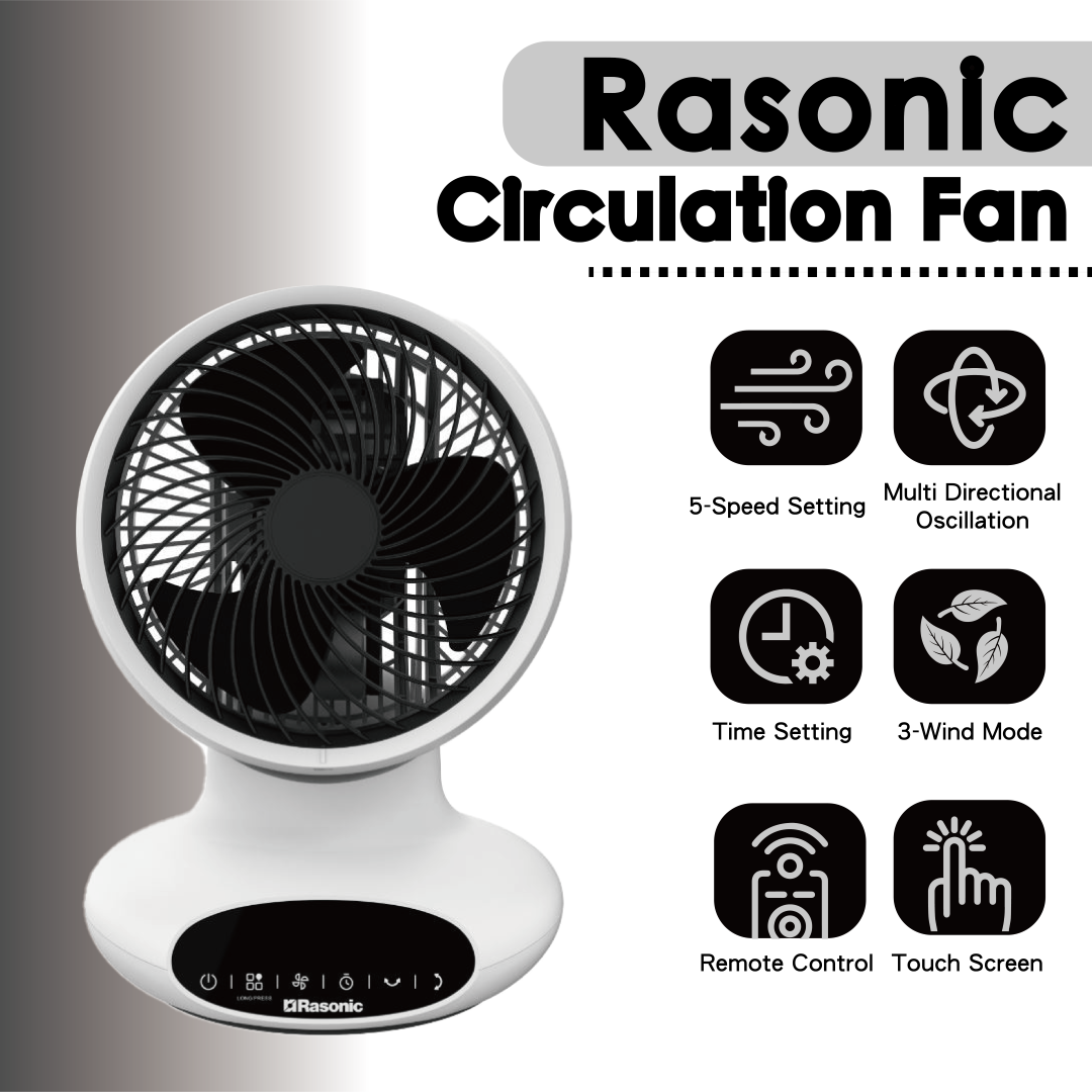 Circulation Fan (Around 6"/15.2cm/White Color) - RCF-6WL