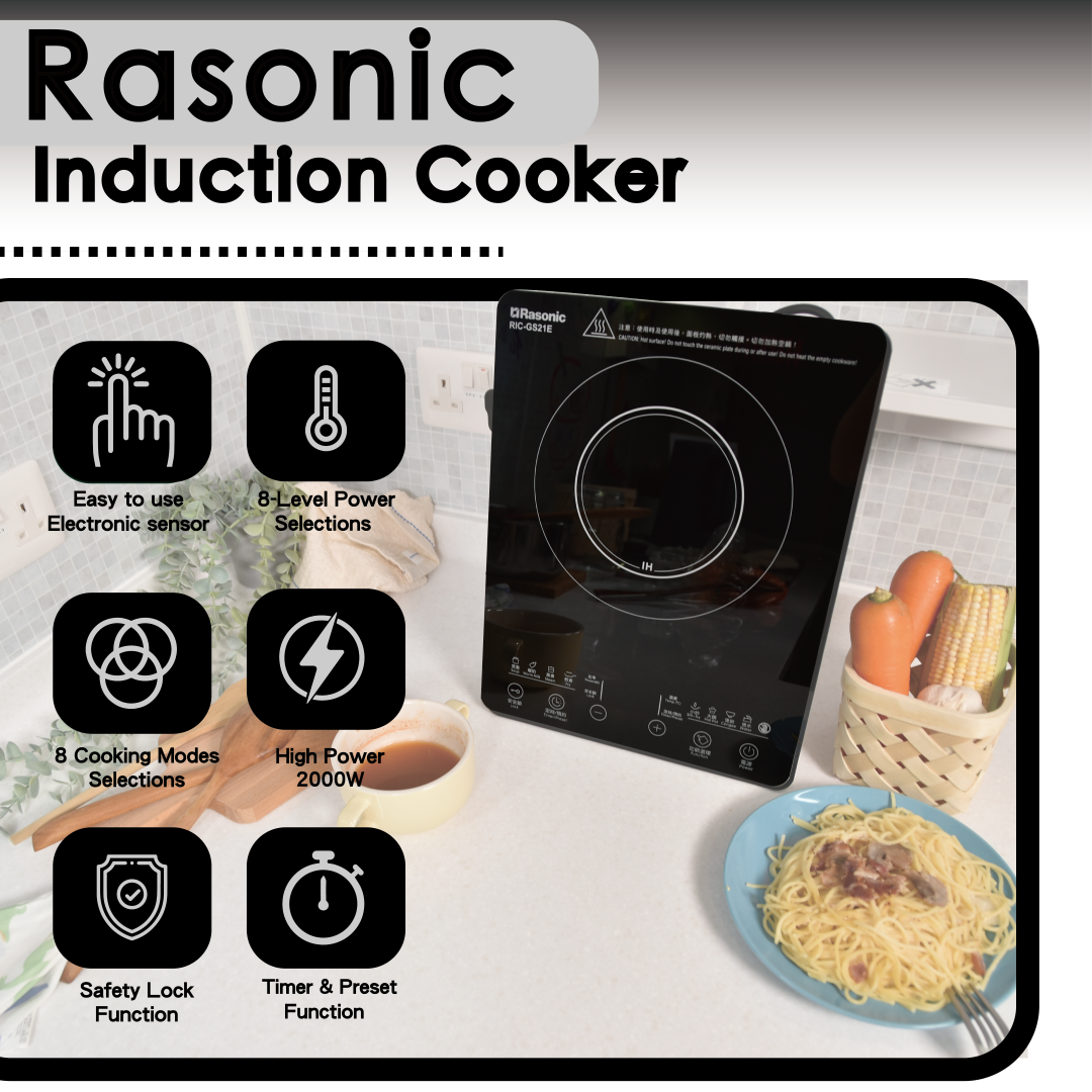 Compact Induction Cooker (13A/Touch Panel/Simple Control) - RIC-GS21E(UKNP)