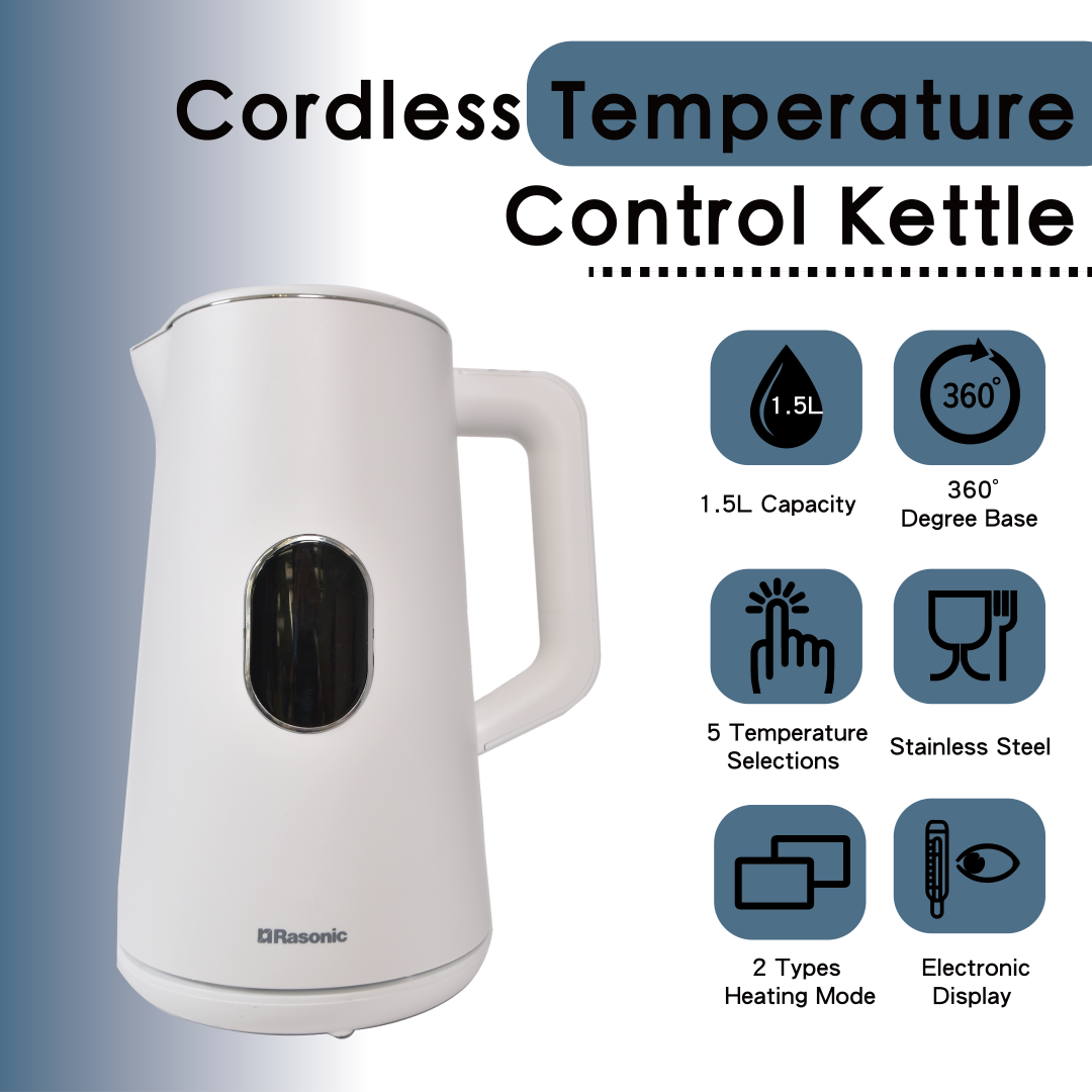 Cordless Temperature Control Kettle - RK-YKK15