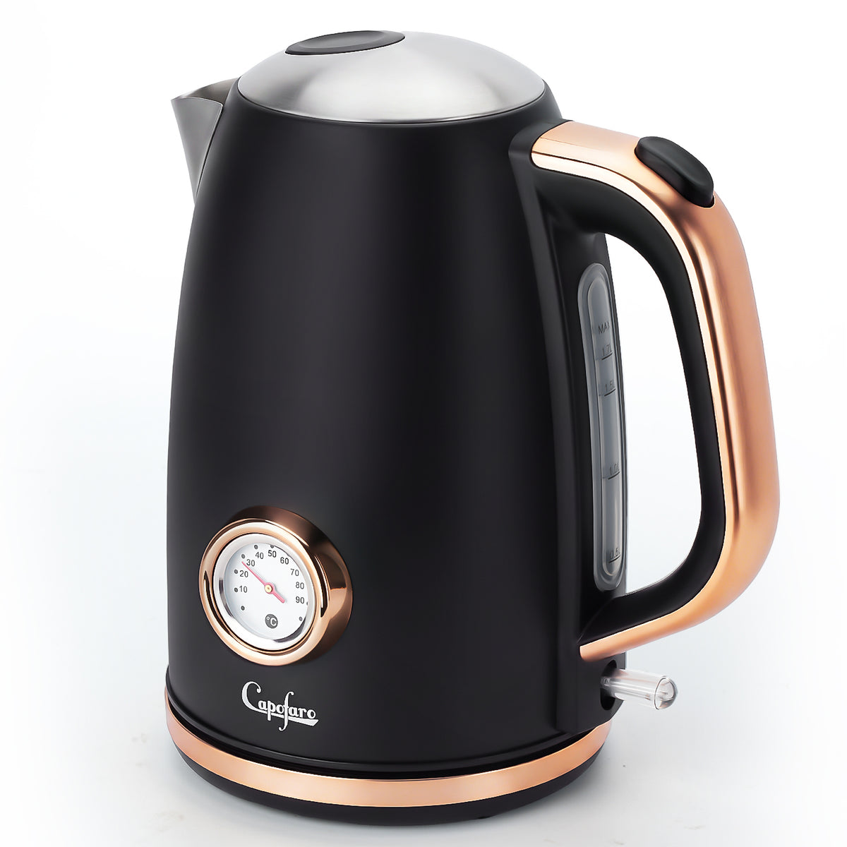 Capofaro Black and Rose Gold  Electric Kettle (UK Plug) (CK-DL5402B/UK)