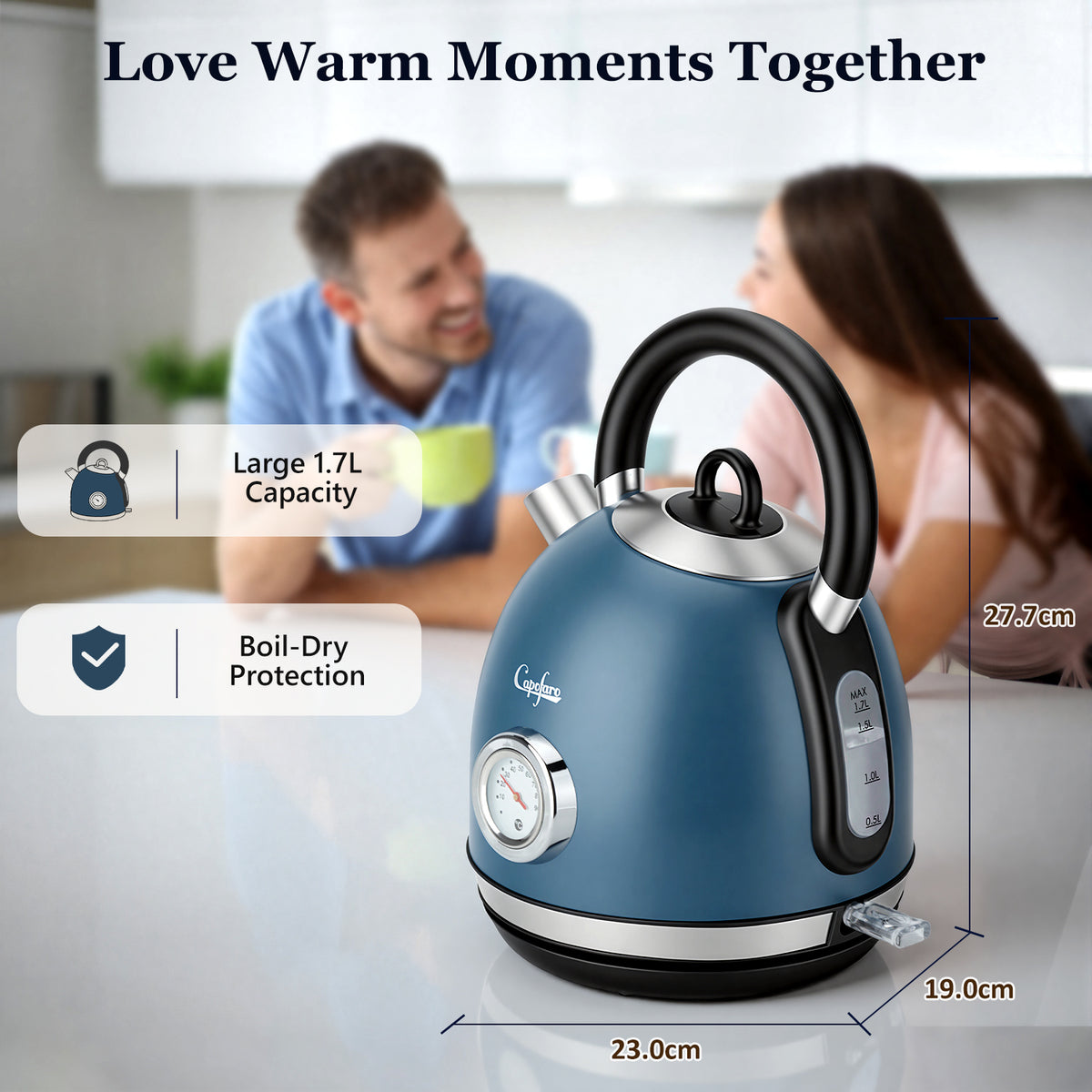 Capofaro Navy Blue  Electric Kettle (UK Plug) (CK-DL5501NBL/UK)