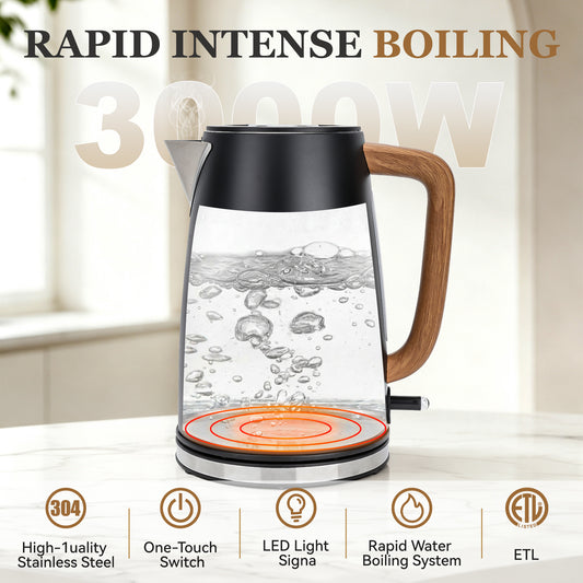 Capofaro Black  Electric Kettle (UK Plug) (CK-DL1413B/UK)