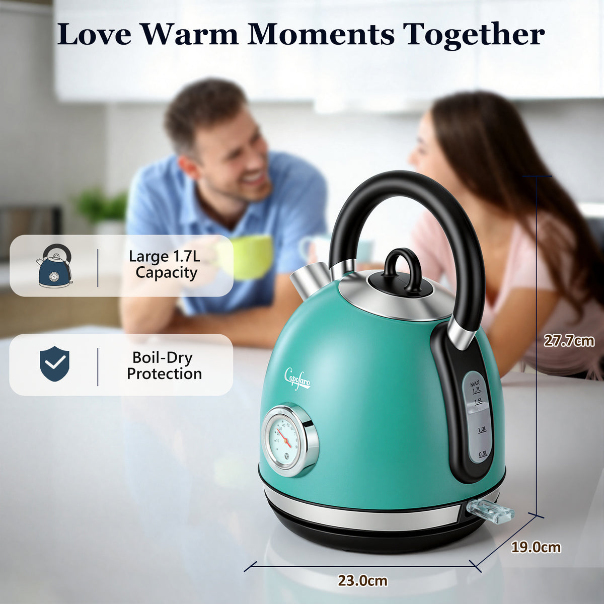 Capofaro Green  Electric Kettle (UK Plug) (CK-DL5501GN/UK)