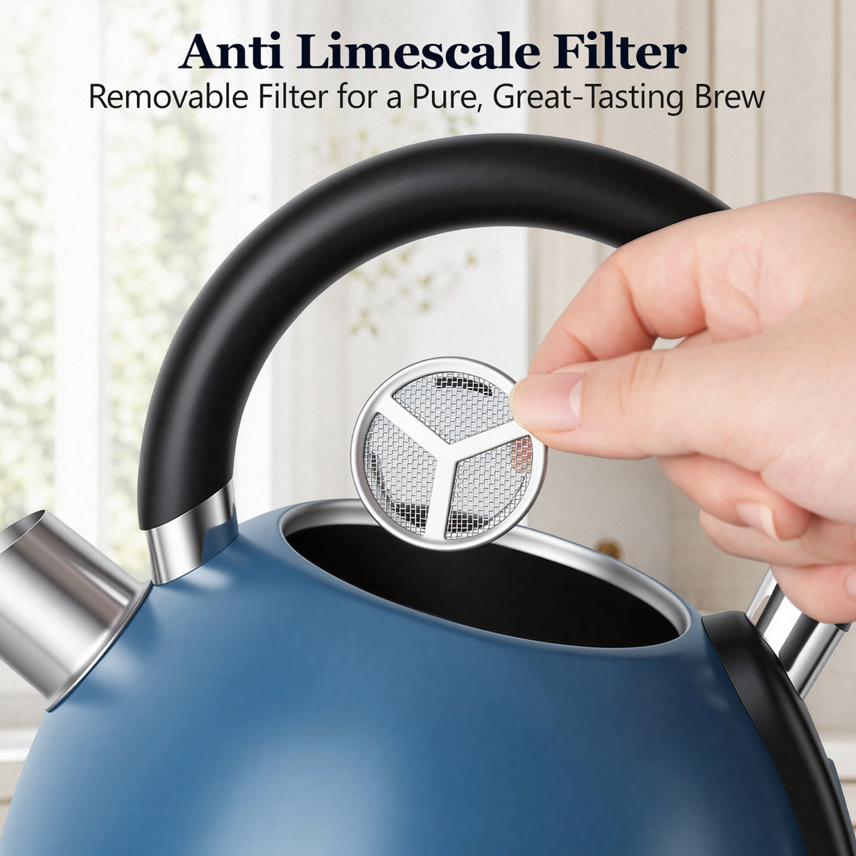 Capofaro Navy Blue  Electric Kettle (UK Plug) (CK-DL5501NBL/UK)