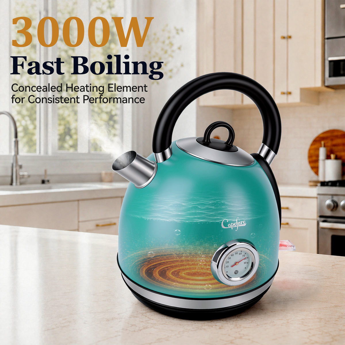 Capofaro Green  Electric Kettle (UK Plug) (CK-DL5501GN/UK)