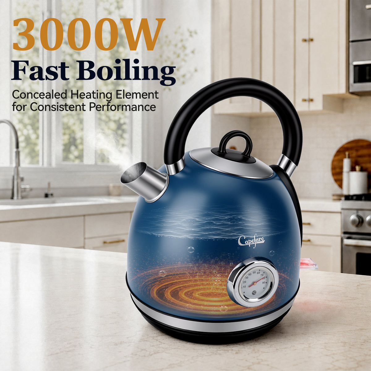 Capofaro Navy Blue  Electric Kettle (UK Plug) (CK-DL5501NBL/UK)
