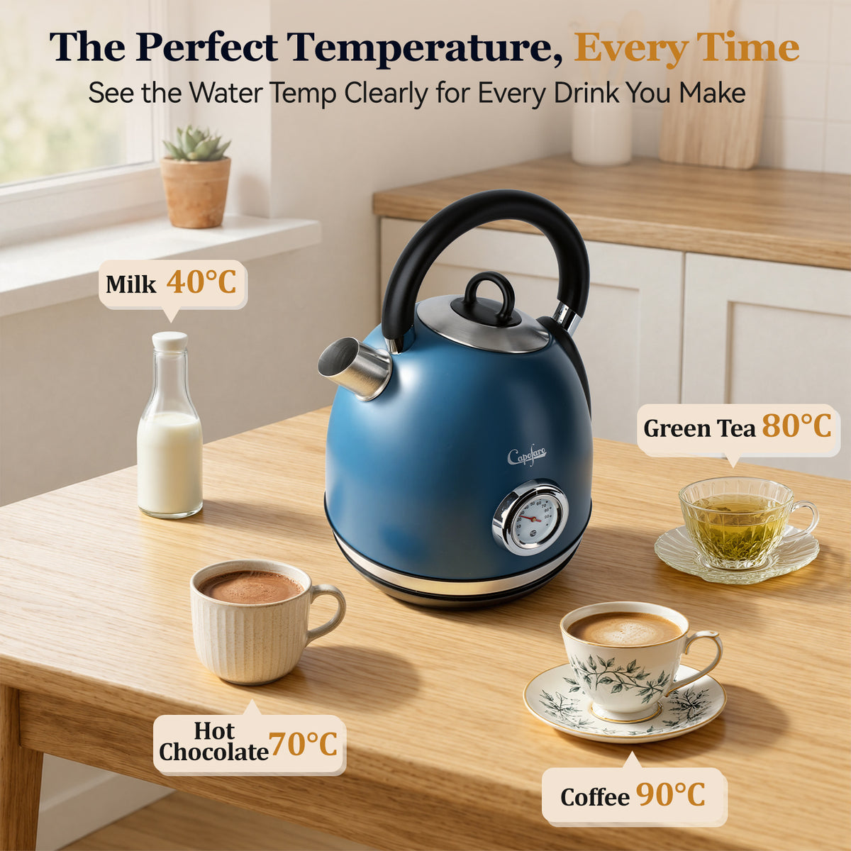 Capofaro Navy Blue  Electric Kettle (UK Plug) (CK-DL5501NBL/UK)