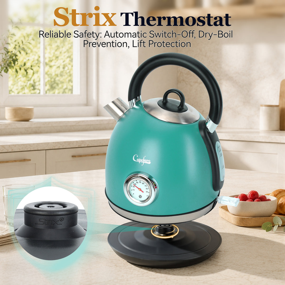 Capofaro Green  Electric Kettle (UK Plug) (CK-DL5501GN/UK)