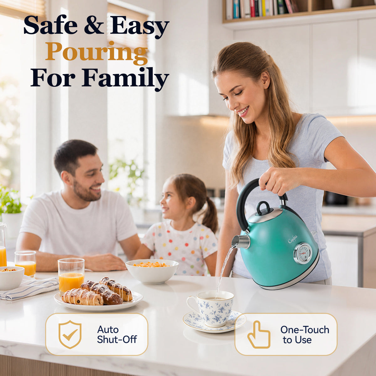Capofaro Green  Electric Kettle (UK Plug) (CK-DL5501GN/UK)