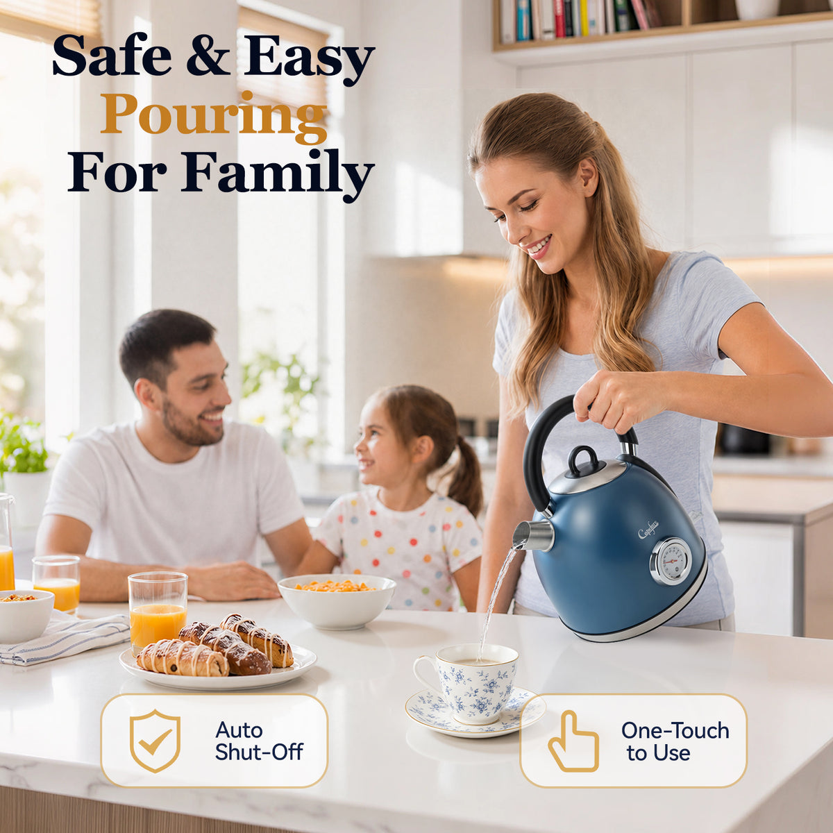Capofaro Navy Blue  Electric Kettle (UK Plug) (CK-DL5501NBL/UK)