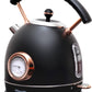 Rasonic Classic Retro Electric Kettle (US Plug) (Matt Finish Black and Rose Gold)