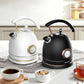 Rasonic Classic Retro Electric Kettle (UK Plug) (Matt Finish Black and Rose Gold)
