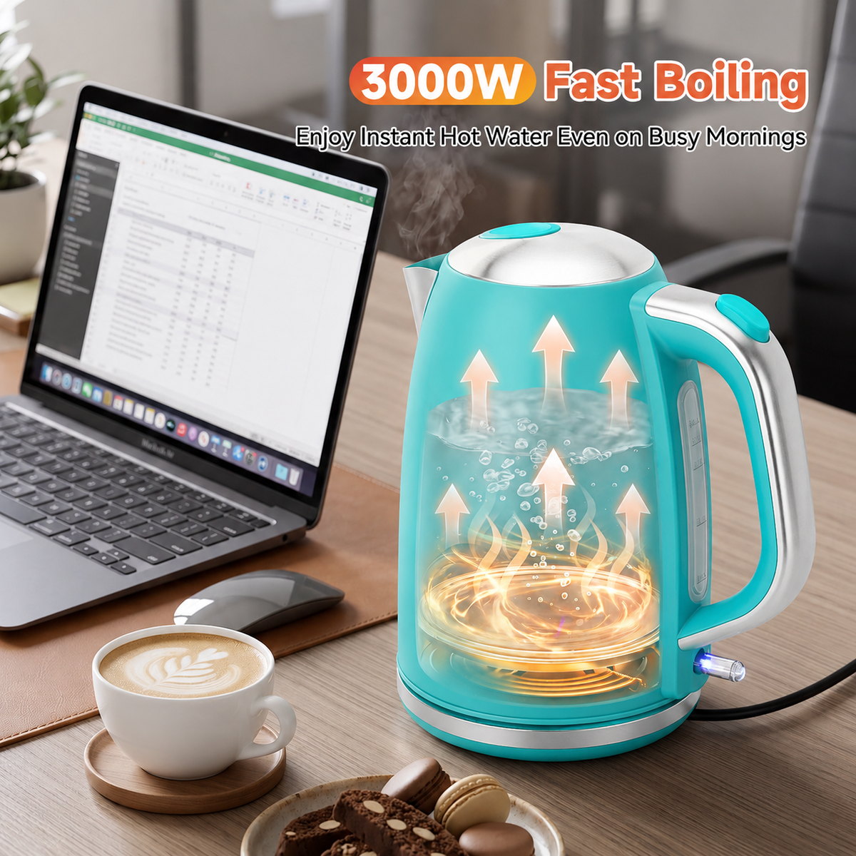 Capofaro Green  Electric Kettle (UK Plug) (CK-DL5402GN/UK)