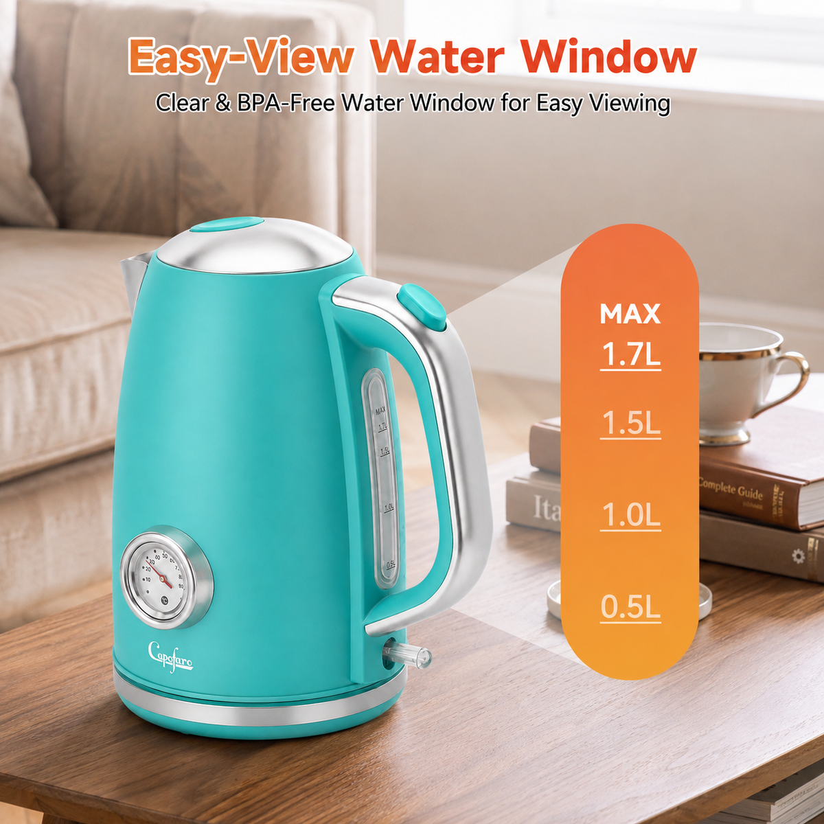 Capofaro Green  Electric Kettle (UK Plug) (CK-DL5402GN/UK)