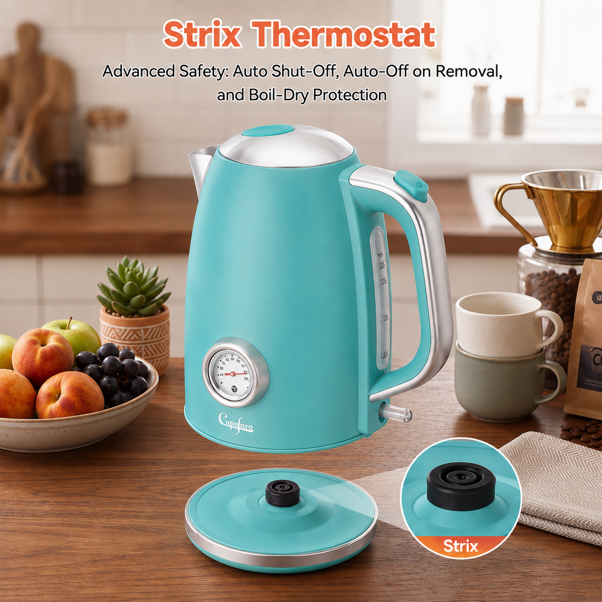 Capofaro Green  Electric Kettle (UK Plug) (CK-DL5402GN/UK)