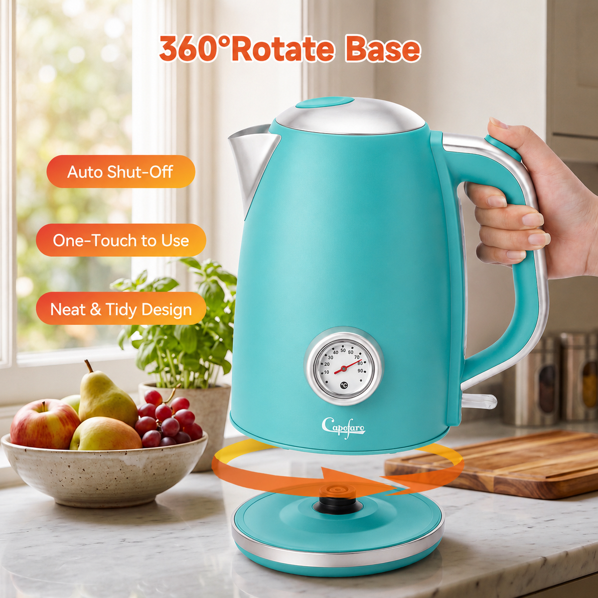 Capofaro Green  Electric Kettle (UK Plug) (CK-DL5402GN/UK)