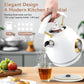 Rasonic Classic Retro Electric Kettle (UK Plug) (White and Champagne Gold)