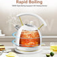 Rasonic Classic Retro Electric Kettle (UK Plug) (White and Champagne Gold)