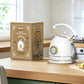 Rasonic Classic Retro Electric Kettle (UK Plug) (White and Champagne Gold)